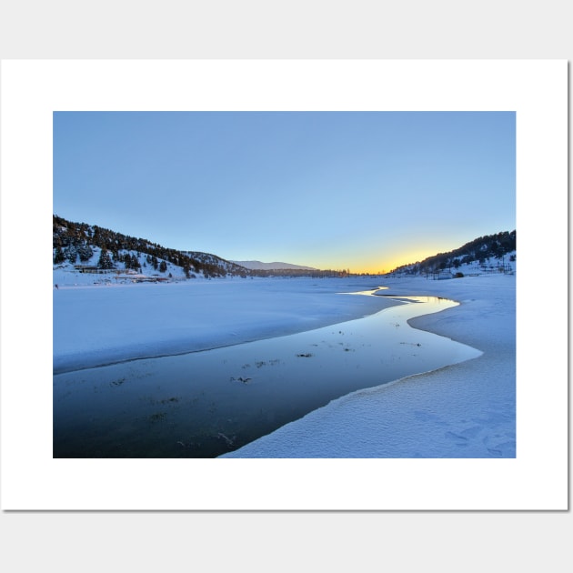 Akkar North Lebanon El Ammoua'a Winter Snow Mountains with River Photography Wall Art by QualiTshirt